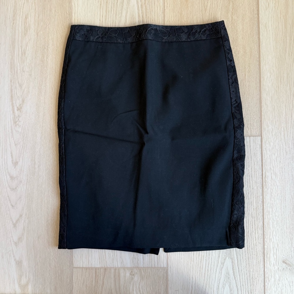 The Limited Black Lace-Trim Pencil Skirt